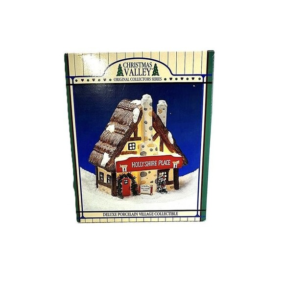Christmas Valley Hollyshire Place – Porcelain Lighted Village Collectible House - Picture 1 of 9